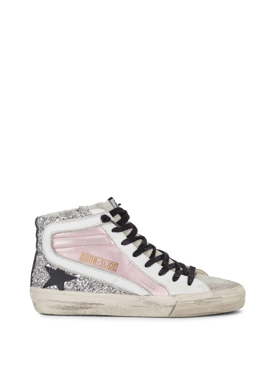 Golden Goose Shoes - Golden Goose Pink and Silver High Top Sneakers
